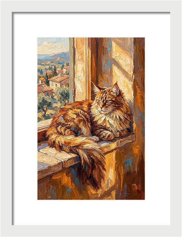 Maine Coon Relaxing By The Window