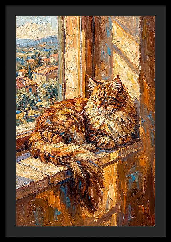 Maine Coon Relaxing By The Window