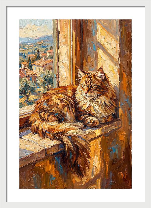 Maine Coon Relaxing By The Window