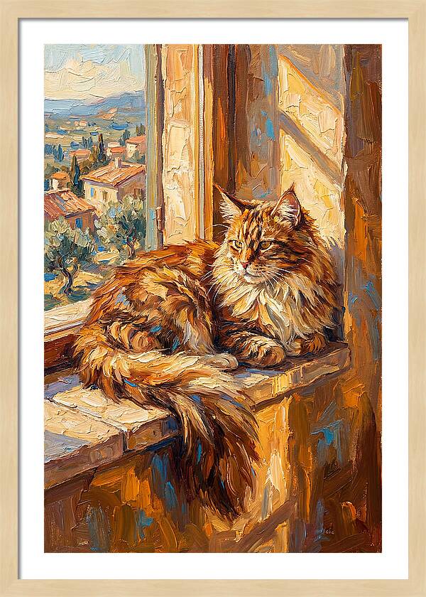 Maine Coon Relaxing By The Window