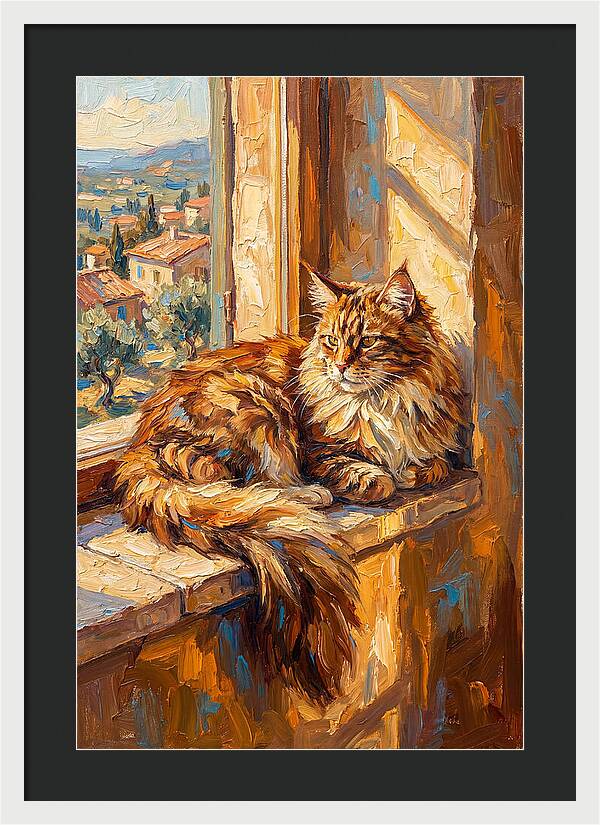Maine Coon Relaxing By The Window