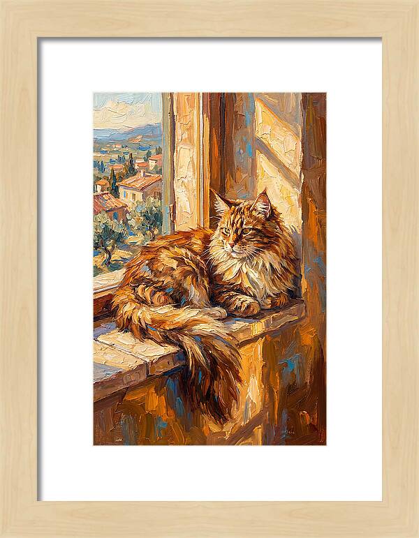 Maine Coon Relaxing By The Window