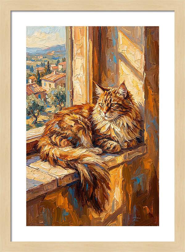Maine Coon Relaxing By The Window