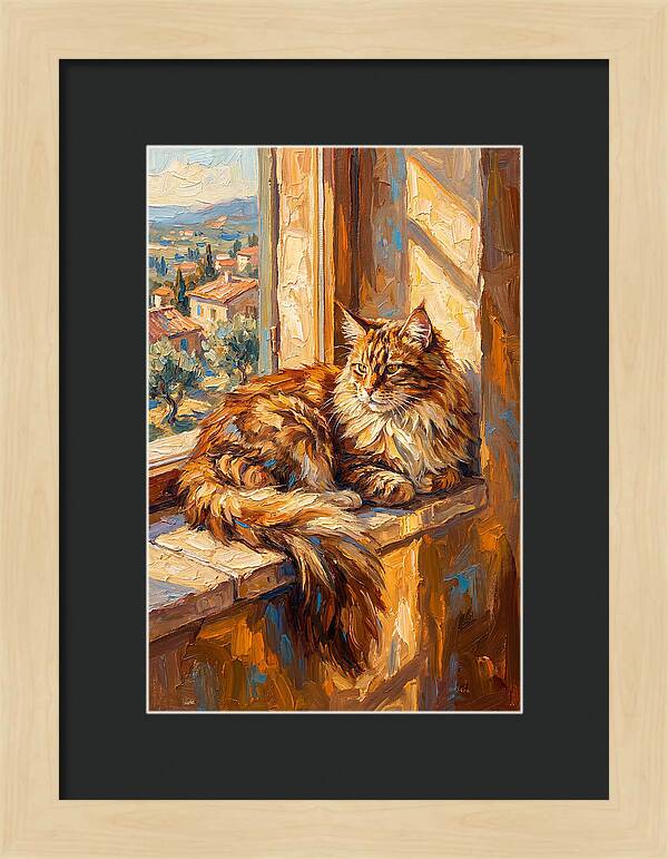 Maine Coon Relaxing By The Window