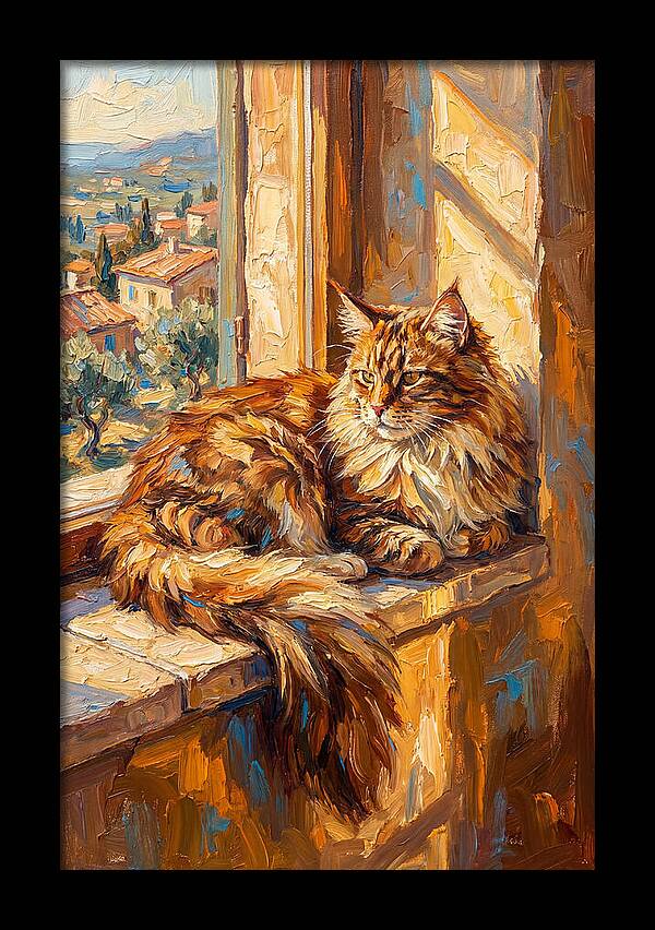 Maine Coon Relaxing By The Window