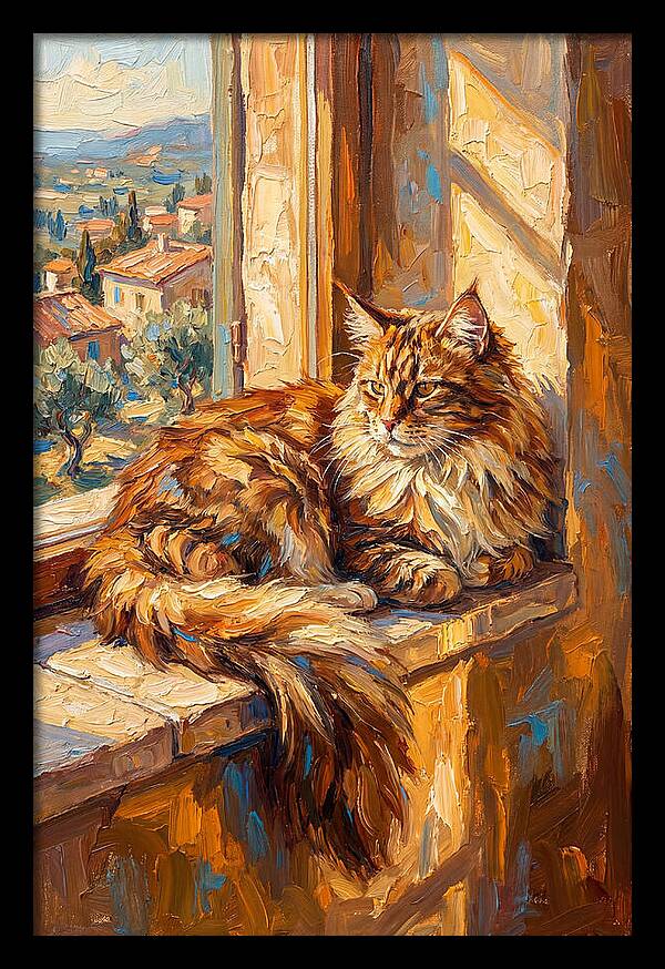 Maine Coon Relaxing By The Window
