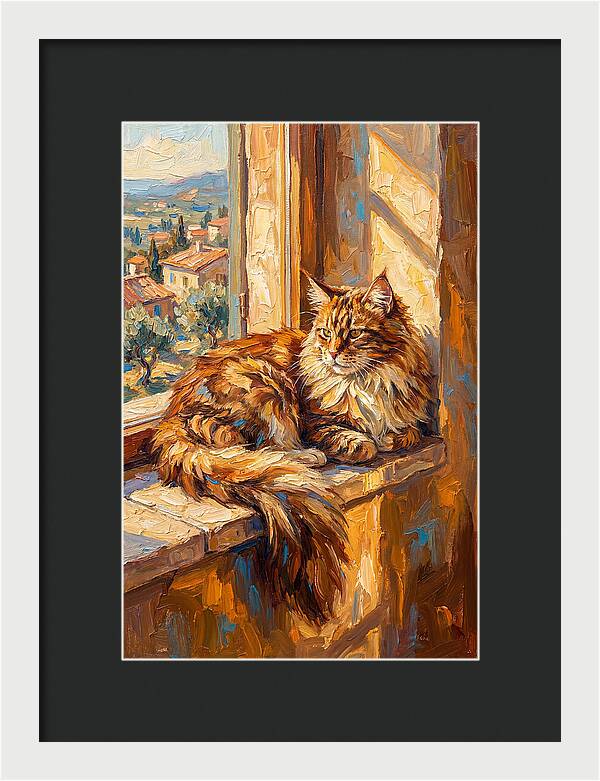 Maine Coon Relaxing By The Window