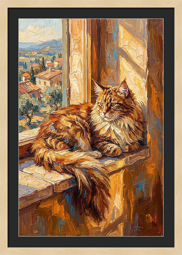 Maine Coon Relaxing By The Window