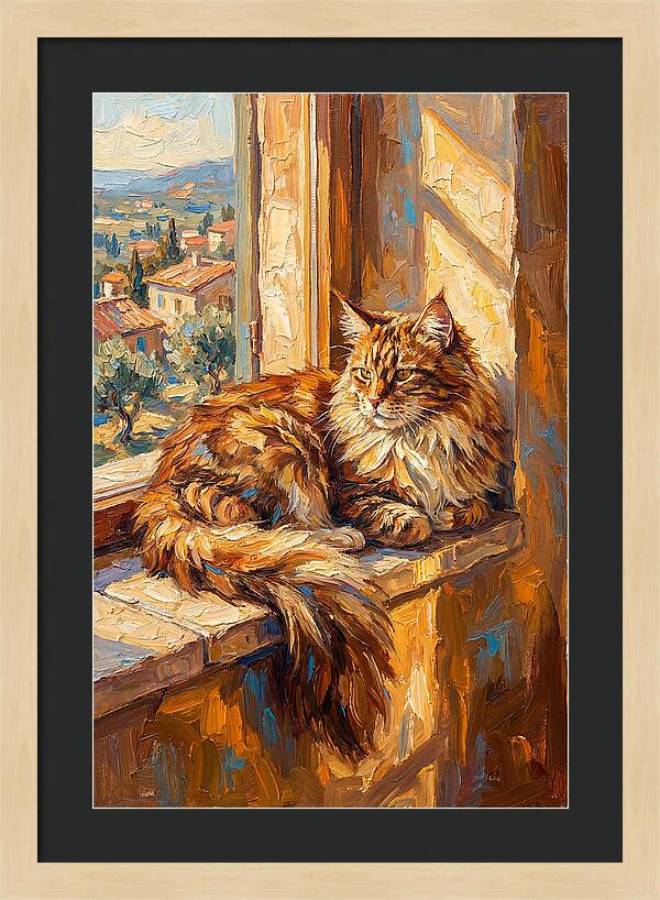 Maine Coon Relaxing By The Window