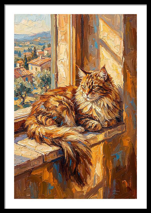 Maine Coon Relaxing By The Window