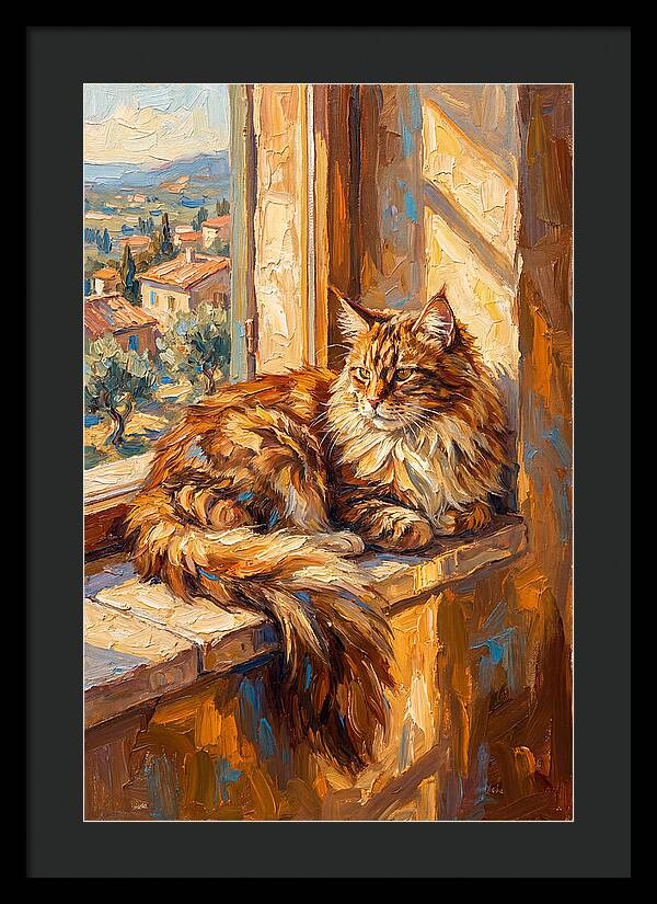 Maine Coon Relaxing By The Window