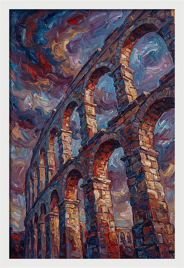 Majestic Aqueduct Beneath Stormy Skies
