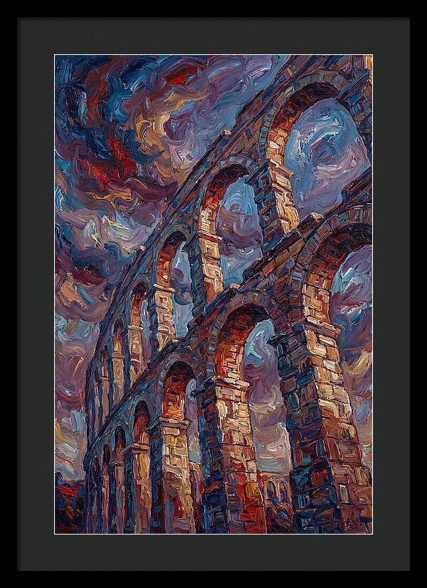 Majestic Aqueduct Beneath Stormy Skies