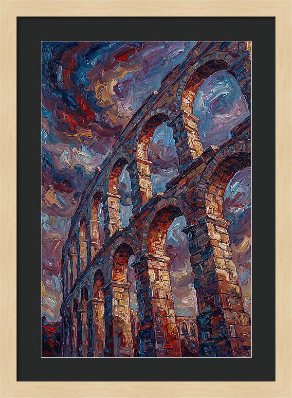 Majestic Aqueduct Beneath Stormy Skies