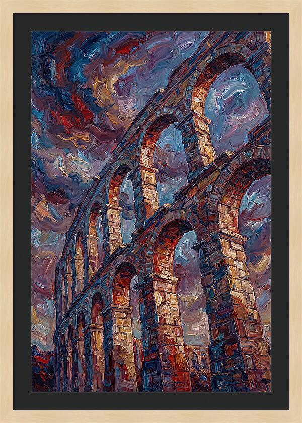 Majestic Aqueduct Beneath Stormy Skies
