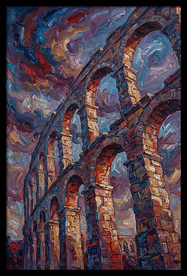 Majestic Aqueduct Beneath Stormy Skies
