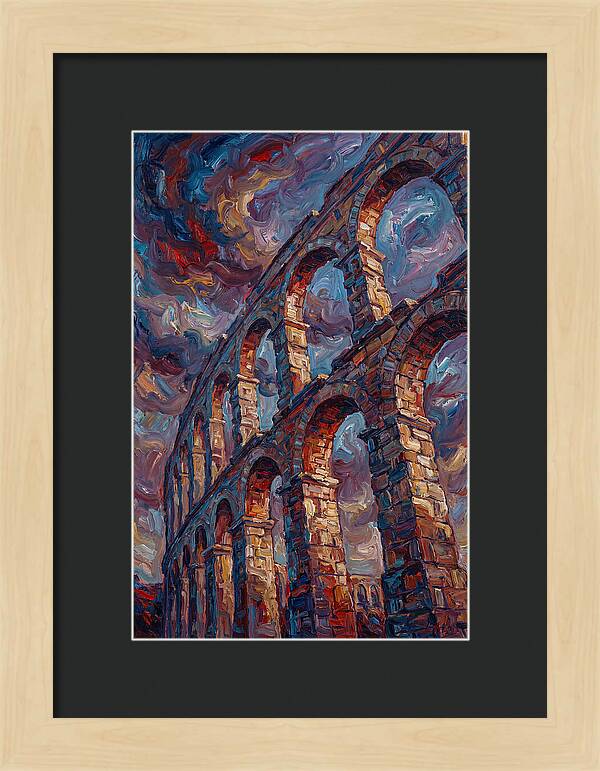 Majestic Aqueduct Beneath Stormy Skies