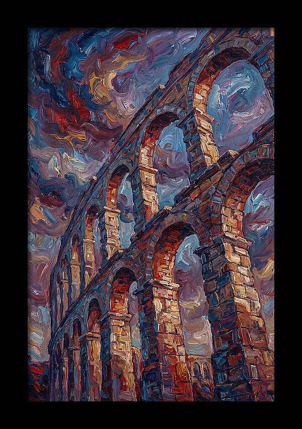 Majestic Aqueduct Beneath Stormy Skies