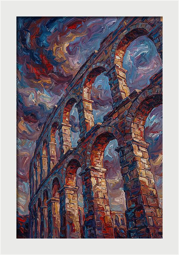 Majestic Aqueduct Beneath Stormy Skies