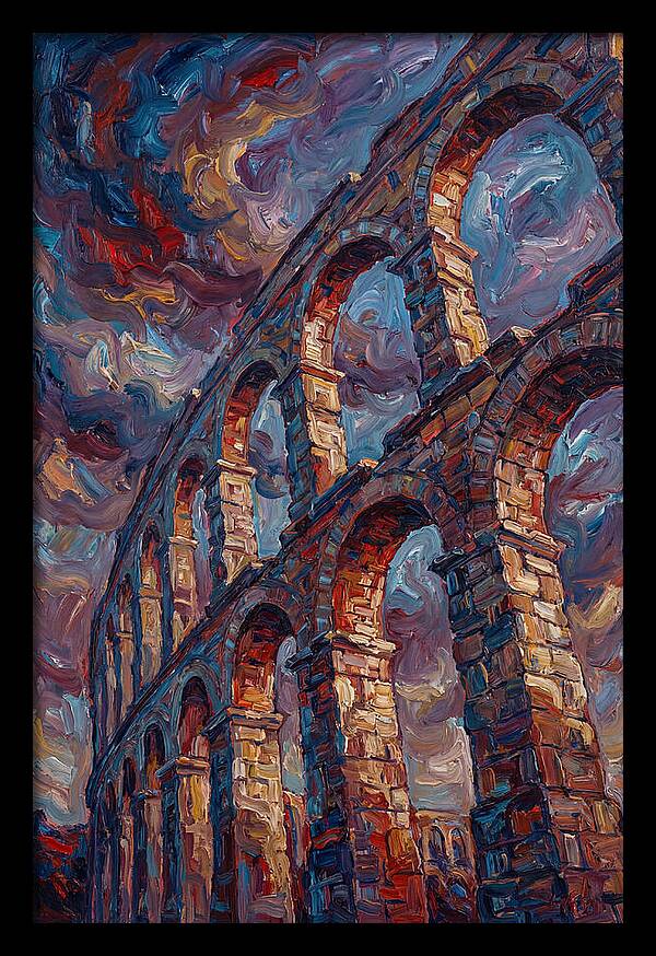 Majestic Aqueduct Beneath Stormy Skies