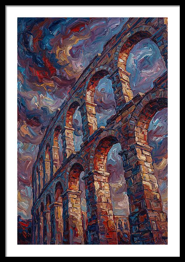 Majestic Aqueduct Beneath Stormy Skies