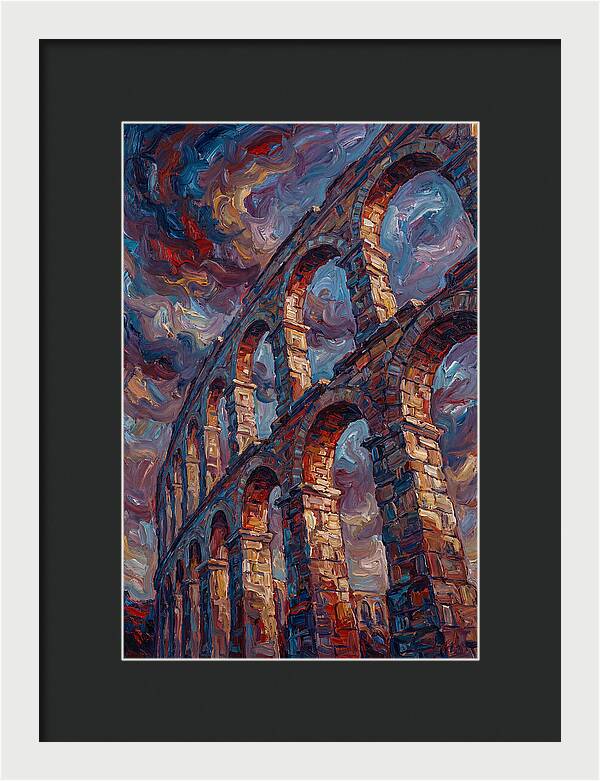 Majestic Aqueduct Beneath Stormy Skies