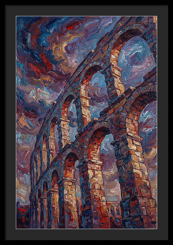 Majestic Aqueduct Beneath Stormy Skies