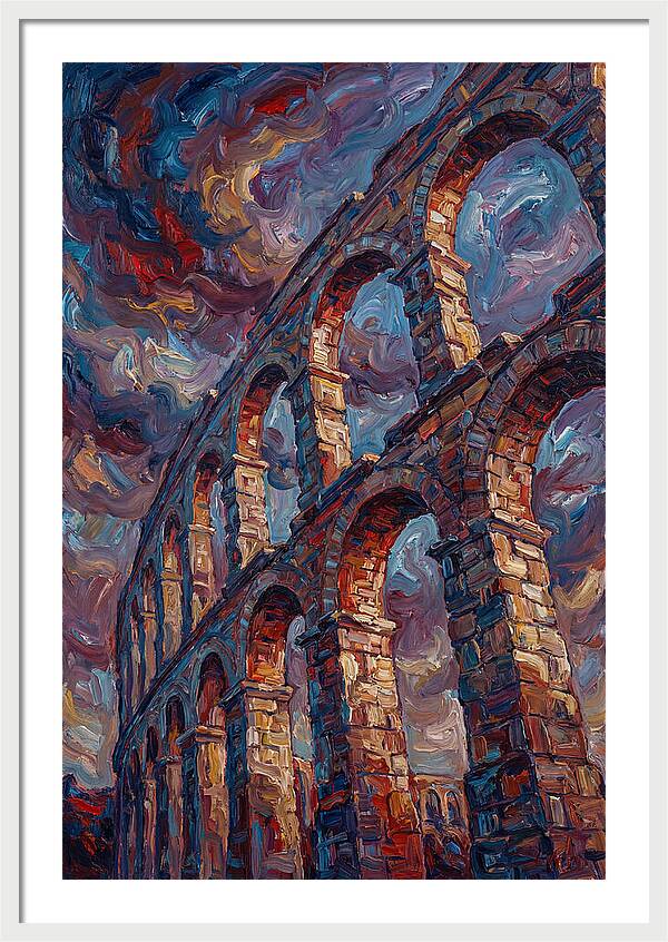 Majestic Aqueduct Beneath Stormy Skies