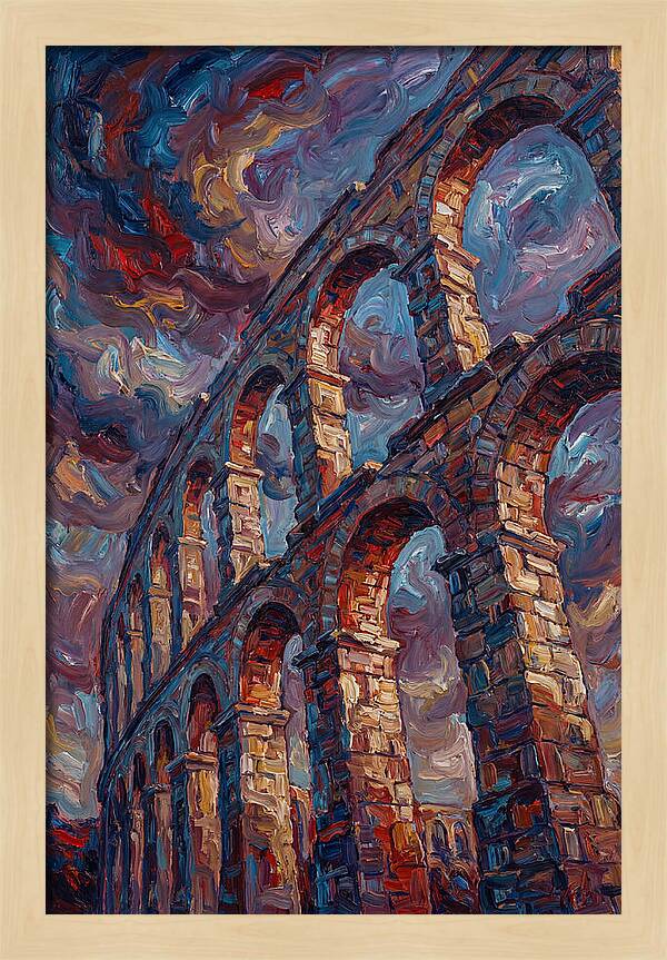 Majestic Aqueduct Beneath Stormy Skies