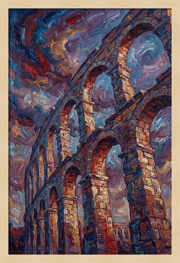 Majestic Aqueduct Beneath Stormy Skies