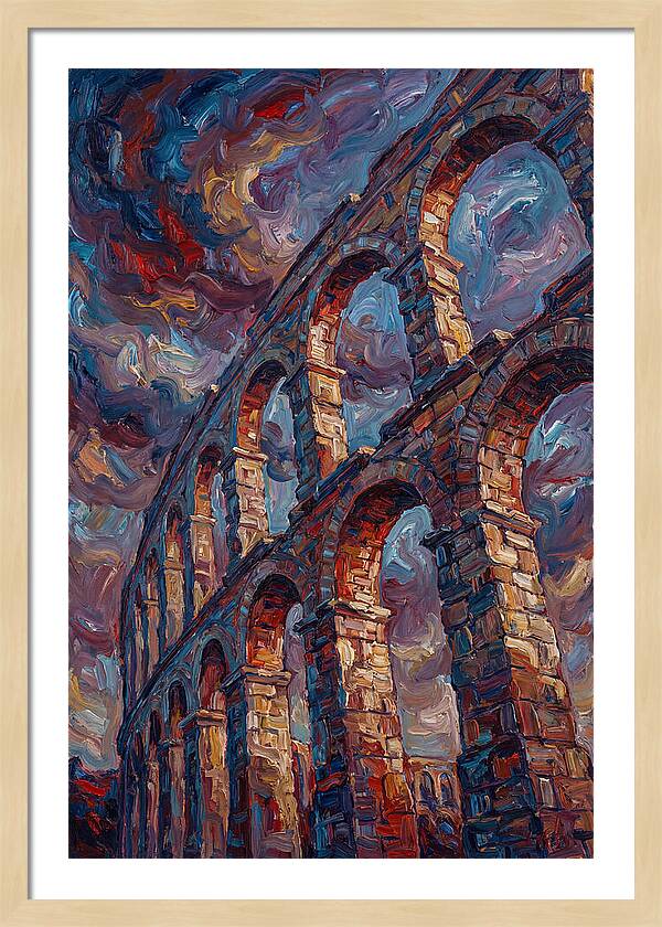 Majestic Aqueduct Beneath Stormy Skies