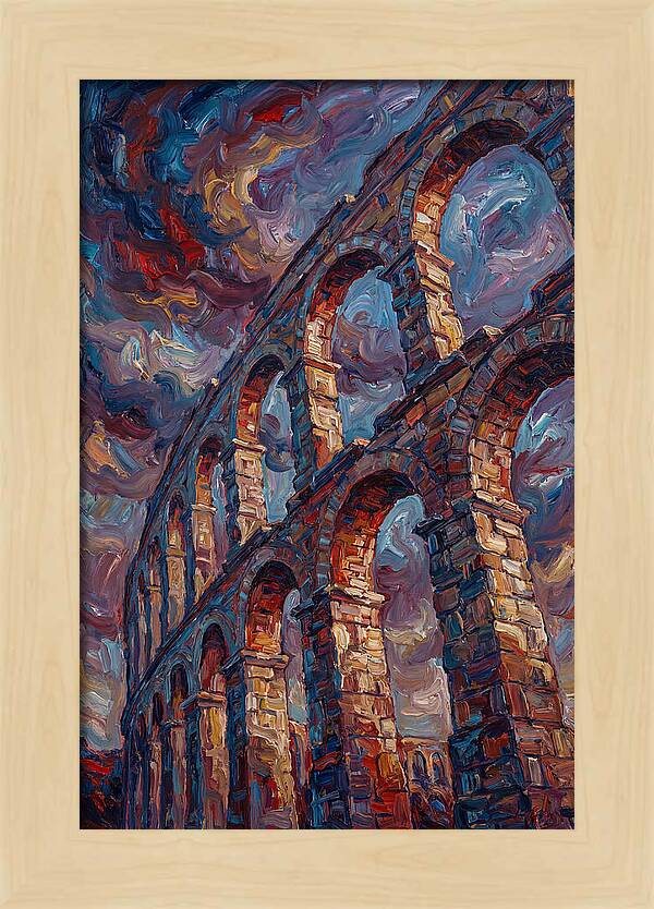 Majestic Aqueduct Beneath Stormy Skies