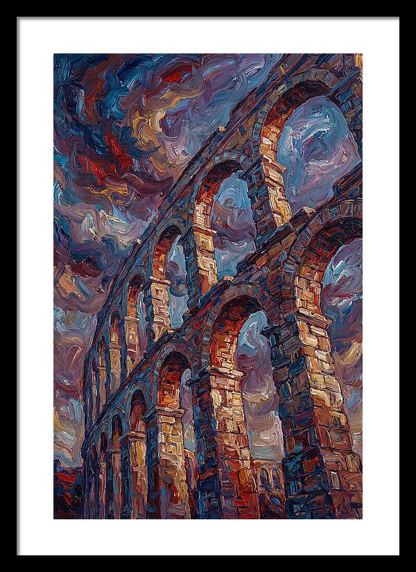 Majestic Aqueduct Beneath Stormy Skies