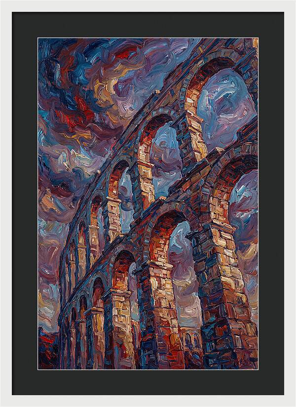 Majestic Aqueduct Beneath Stormy Skies