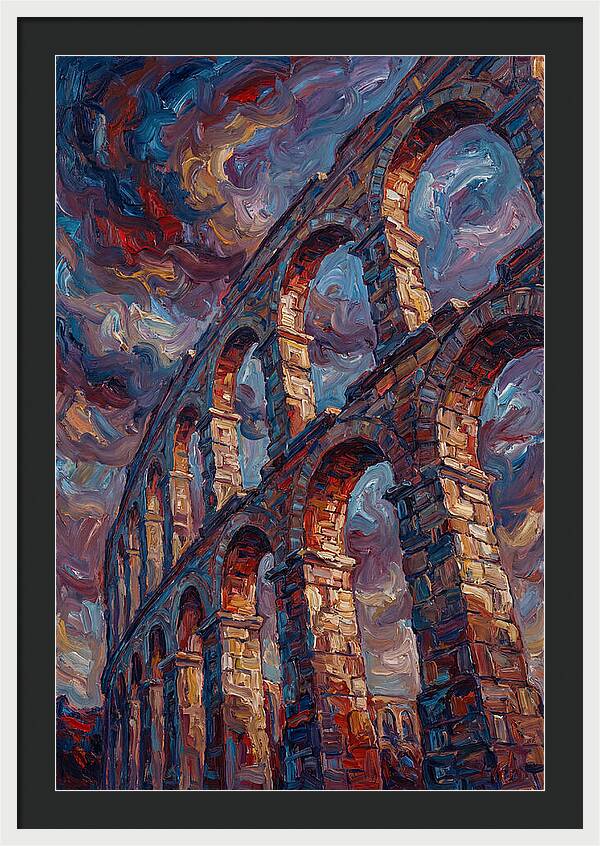 Majestic Aqueduct Beneath Stormy Skies