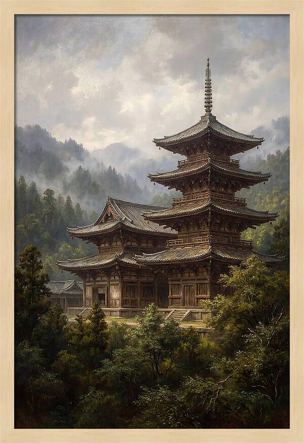 Majestic Asian Temple Amidst Nature