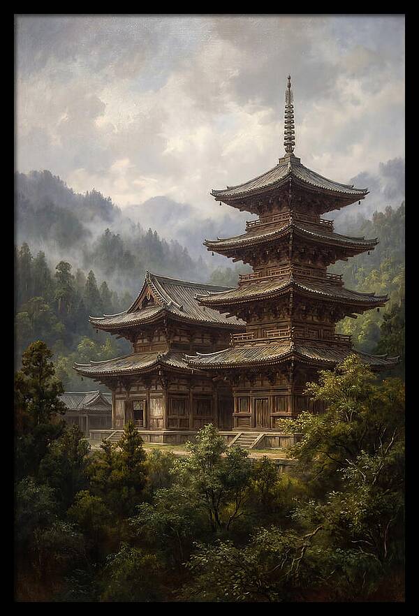 Majestic Asian Temple Amidst Nature