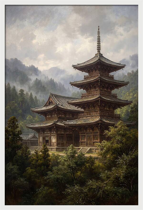 Majestic Asian Temple Amidst Nature