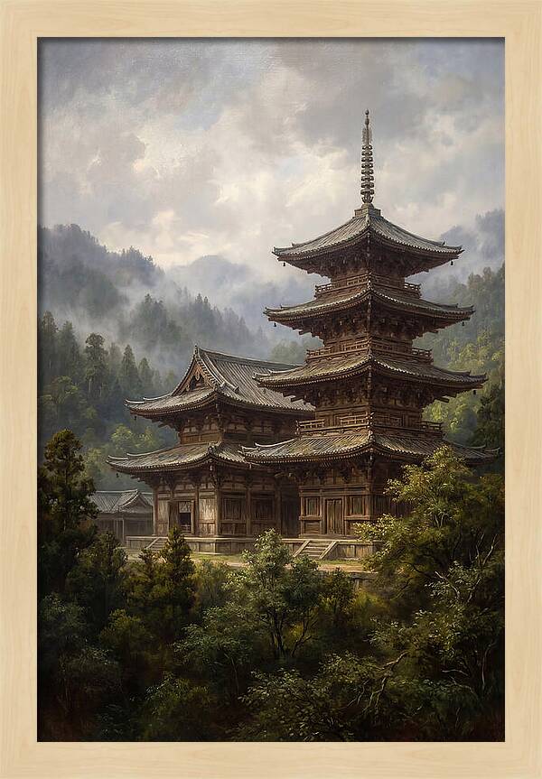 Majestic Asian Temple Amidst Nature