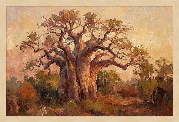 Majestic Baobab Tree At Dusk