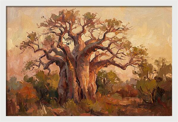 Majestic Baobab Tree At Dusk