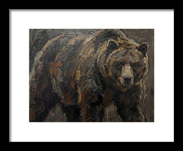 Majestic Bear In Palette Knife Style