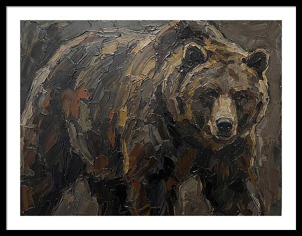 Majestic Bear In Palette Knife Style