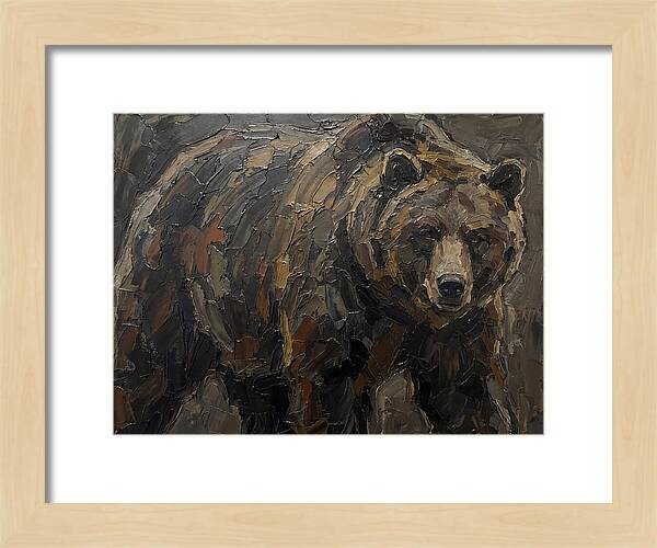 Majestic Bear In Palette Knife Style