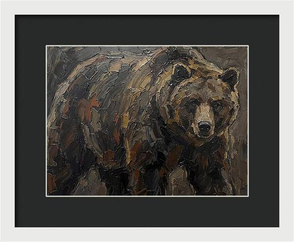 Majestic Bear In Palette Knife Style