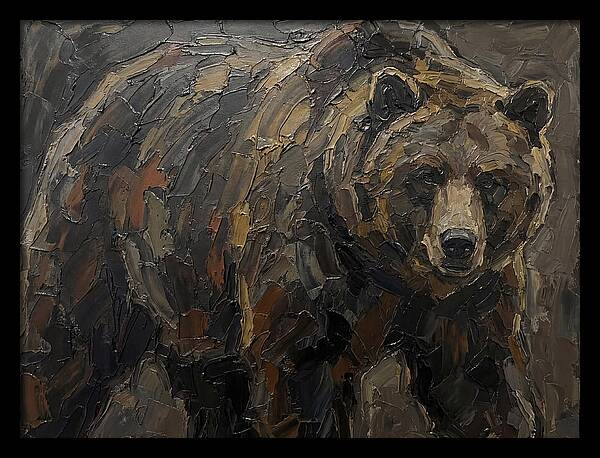 Majestic Bear In Palette Knife Style