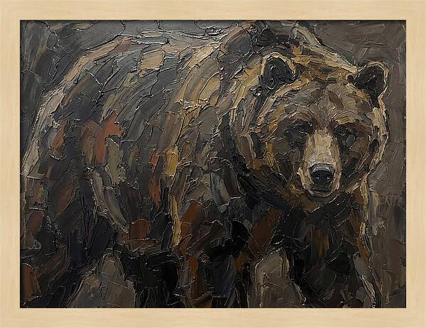 Majestic Bear In Palette Knife Style
