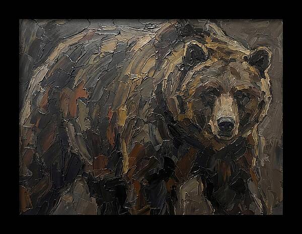 Majestic Bear In Palette Knife Style