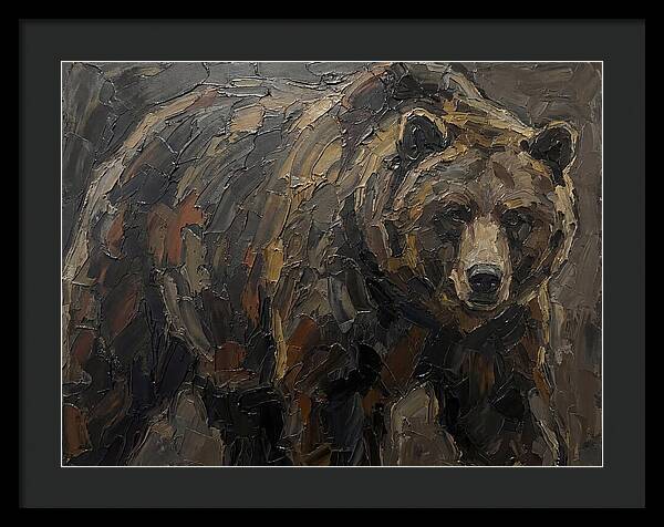 Majestic Bear In Palette Knife Style