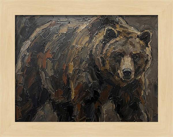 Majestic Bear In Palette Knife Style